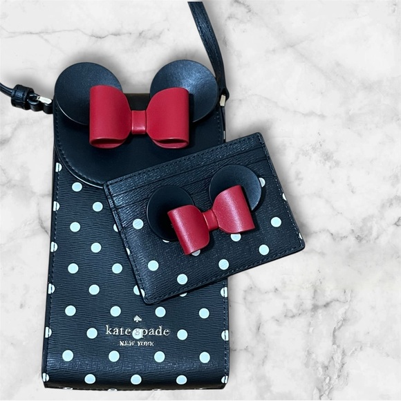 Disney X Kate Spade Minnie Mouse North South Flap Phone Crossbody & Card Holder - Picture 14 of 14